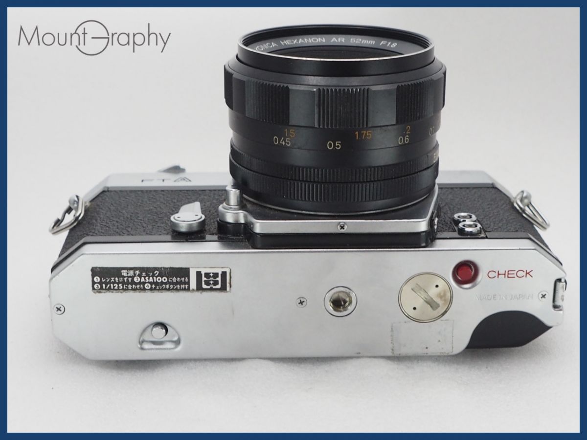 整備済み完動品 Konica FTA、52mm f1.8、28mm f3.5 KONICA HEXANON 52mm F1.8 カビだらけでピント固着のジャンク