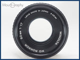 ★良品★ MINOLTA ミノルタ MD ROKKOR 50mm F1.7 レンズフィルター付 同梱可 #i10693