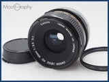 ★良品★ CANON キヤノン FD 35mm F3.5 S.C. レンズフィルター付 同梱無料 #i10741