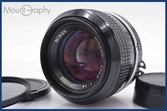 ★極上美品★ ニコン Nikon NIKKOR 50mm F1.4 Ai改 前後キャップ&レンズフィルター付 ★完動★同梱可 #mj2747