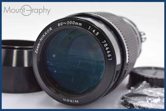 ★良品★ ニコン Nikon Zoom-NIKKOR 80-200mm F4.5 Ai 後キャップ&レンズフィルター、フード付 ★完動★同梱可 #mj3010