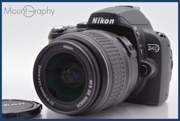 ★極上美品★ ニコン Nikon D40 + Nikon AF-S DX NIKKOR ED 18-55mm F3.5-5.6 G II 前キャップ&レンズフィルター付 ★完動★同梱可 #mj4116