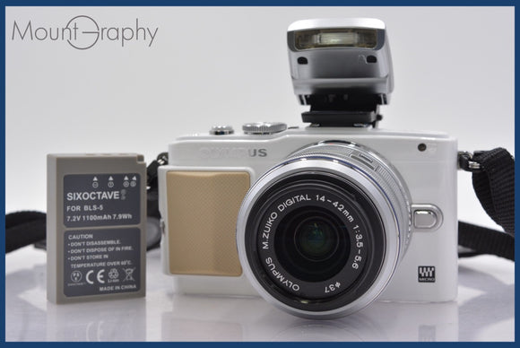 ★極上美品★ オリンパス Olympus-PEN Lite E-PL5 + Olympus  M.ZUIKO DIGITAL 14-42mm F3.5-5.6 II R MSC フラッシュ他  #mj5653