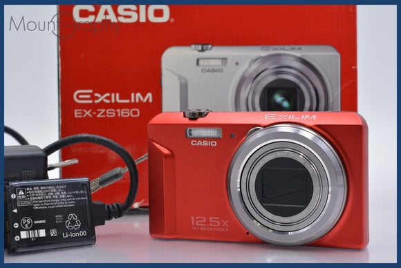 ★極上美品★ カシオ CASIO EXILIM EX-ZS160 12.5x 元箱、バッテリー付 ★完動★同梱可 #mj5682