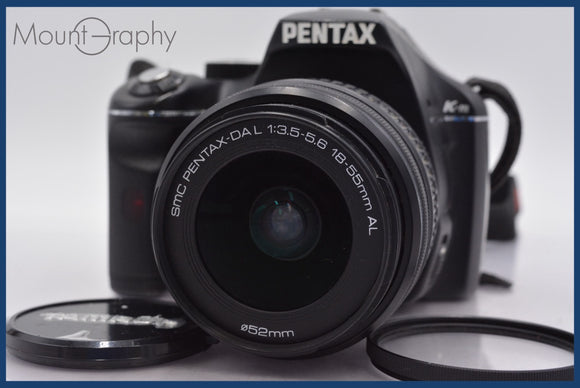 ★良品★ ペンタックス PENTAX K-m +  PENTAX SMC PENTAX-DA L 18-55mm F3.5-5.6 AL 前キャップ&レンズフィルター付 ★完動★ #mj5804