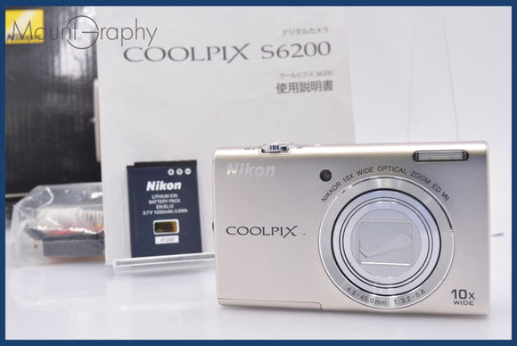 ★極上美品★ ニコン Nikon COOLPIX S6200 10x 元箱、バッテリー,取扱説明書付属 ★完動★同梱可 #mj6571