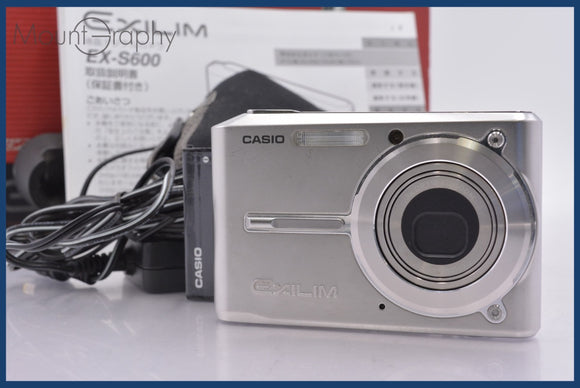 ★極上美品★ カシオ CASIO EXILIM EX-S600 3x 元箱、バッテリー、充電器スタンド、ソフトケース、取扱説明書付属 ★完動★ #mj6978