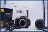 ニコン Nikon D40 + Nikon AF-S DX NIKKOR 18-55mm F3.5-5.6 G II ED 元箱、バッテリー、ボディキャップ、充電器他 #my1759