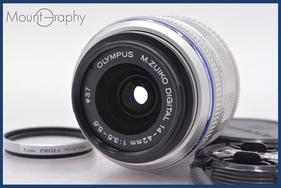 ★実用美品★ オリンパス OLYMPUS M.ZUIKO DIGITAL 14-42mm F3.5-5.6 II MSC 前後キャップ&レンズフィルター付 同梱無料 #R263
